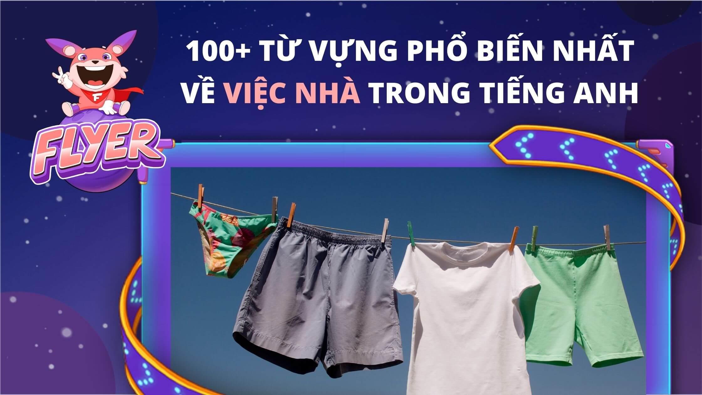 10 công việc nhà bằng tiếng anh