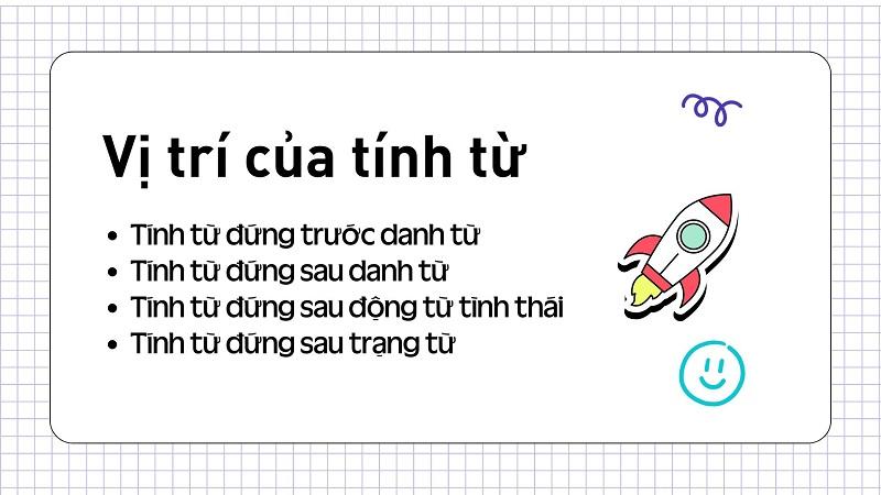 vị trí của tính từ