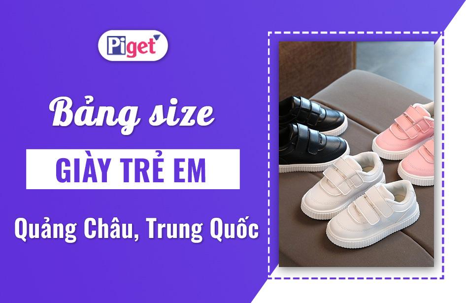 bảng size giày bé trai