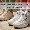 Bảng size giày Hàn quốc dành cho nam nữ, trẻ em chuẩn xác nhất