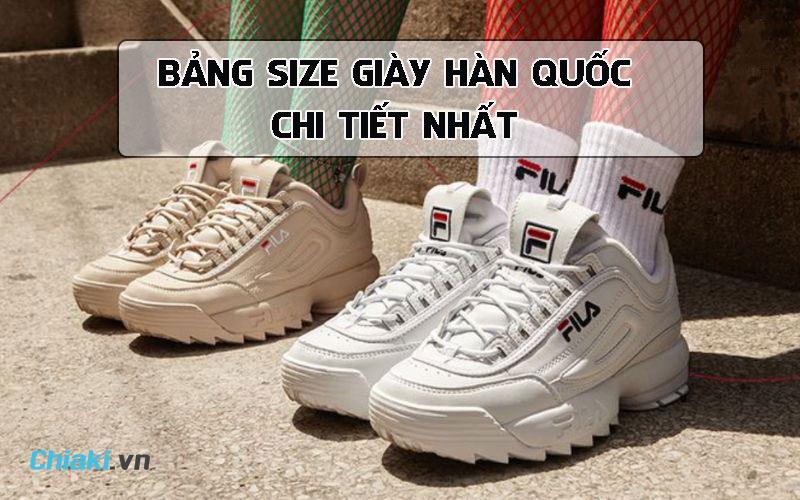 bảng size giày hàn