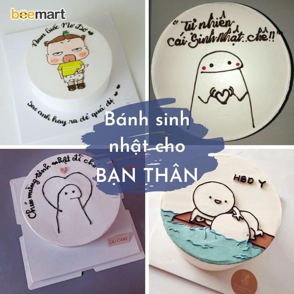 bánh sinh nhật bạn thân lầy lội