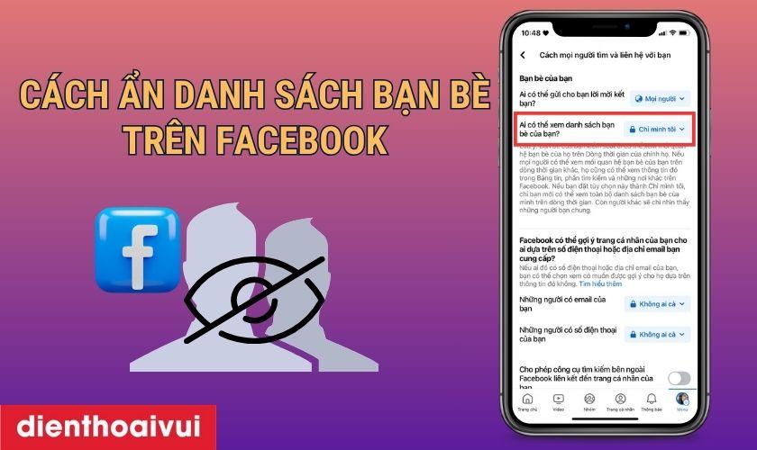 cách ẩn danh sách bạn bè trên facebook