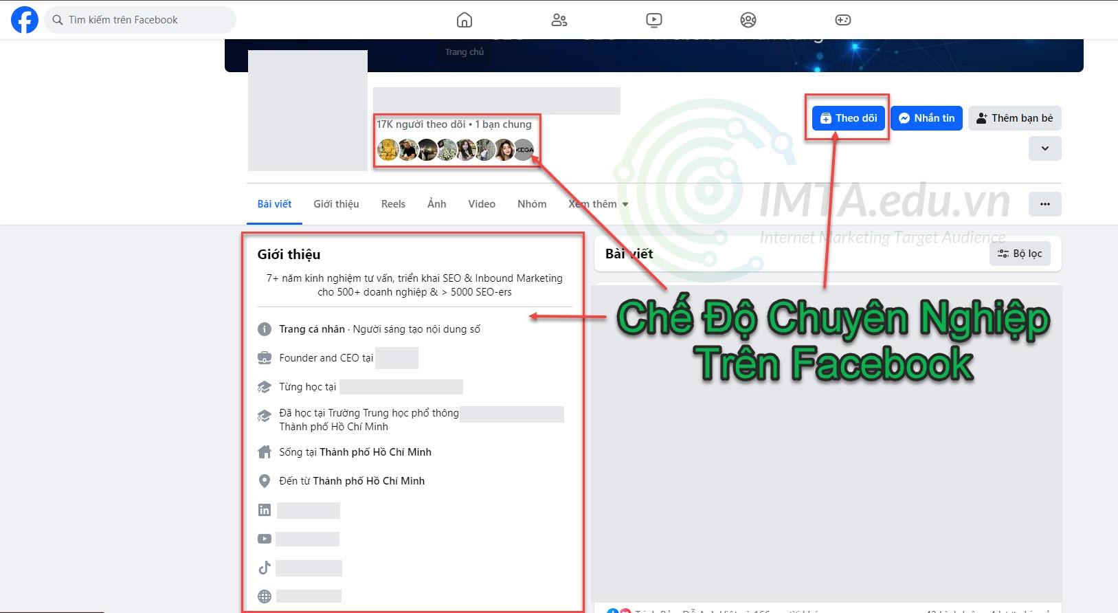 cách bật chế độ chuyên nghiệp trên facebook