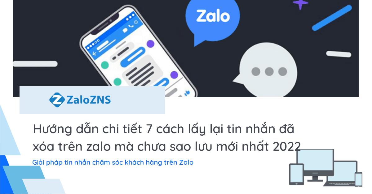 cách lấy lại tin nhắn zalo đã xóa