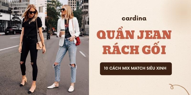 cách mix đồ với quần jeans rách nữ