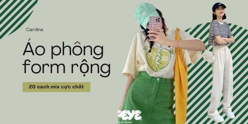 cách phối áo thun rộng