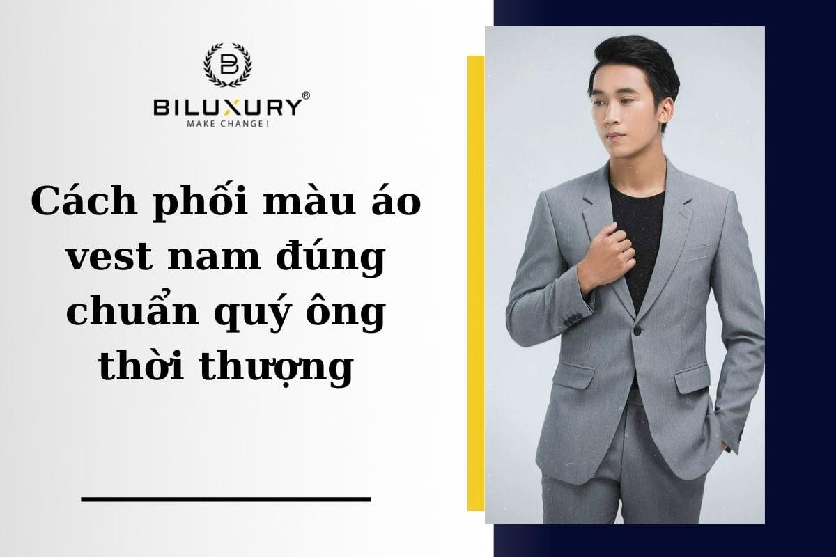 cách phối màu áo vest nam với quần