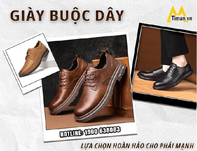 Giày da nam buộc dây hàng hiệu Timan