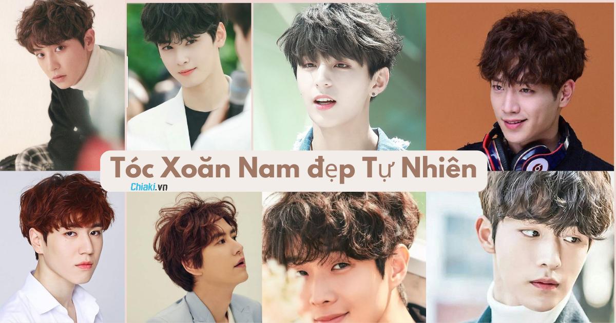 kiểu tóc xoăn nam mặt tròn