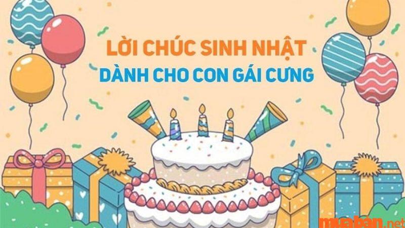 lời chúc sinh nhật con gái 9 tuổi