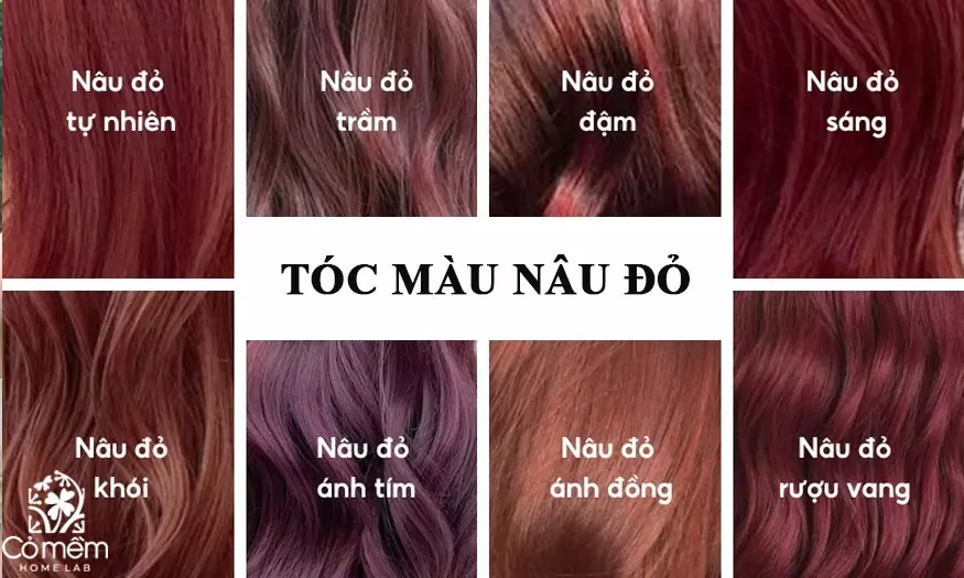 màu tóc nâu đỏ nam