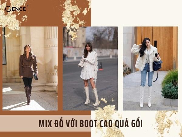 mix đồ với boot cao quá gối