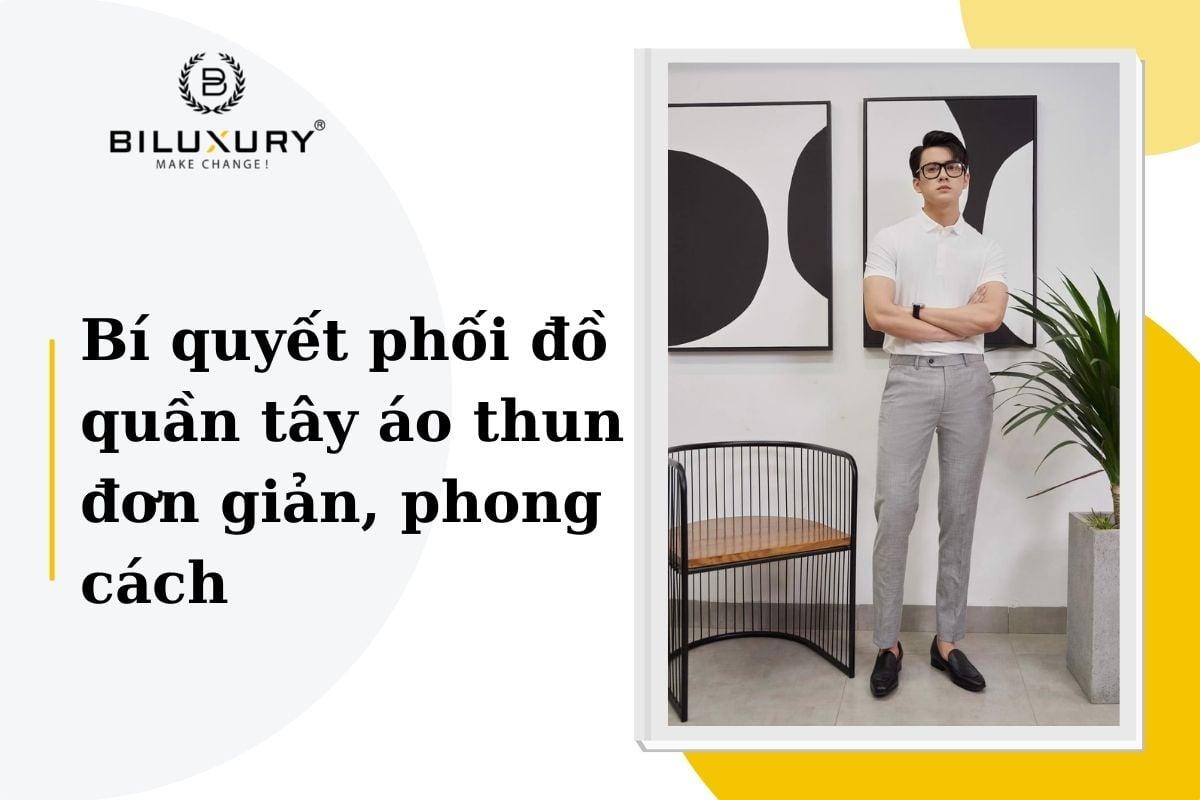 phối áo thun với quần tây