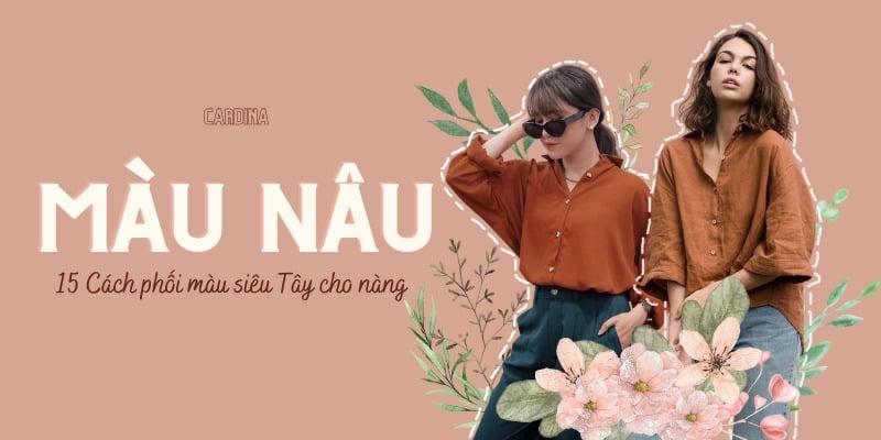 phối đồ với áo màu nâu