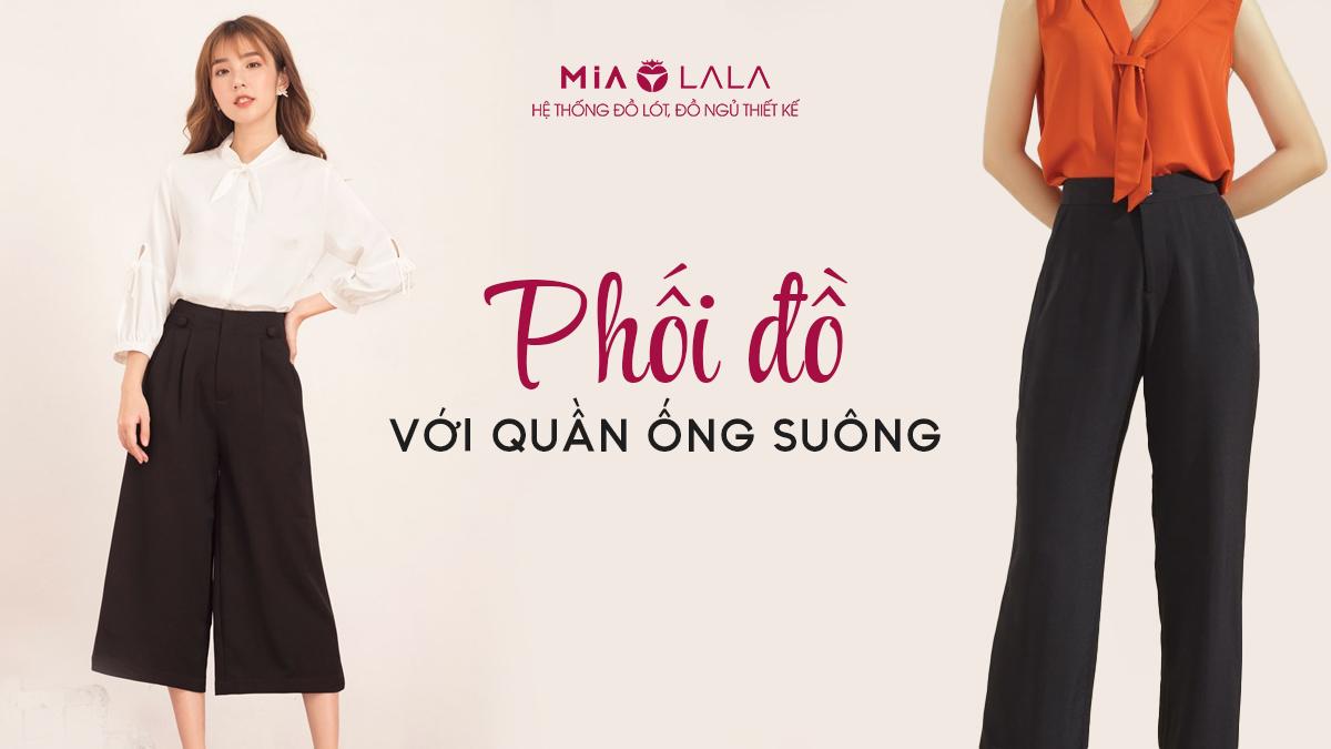 phối quần ống suông với áo gì