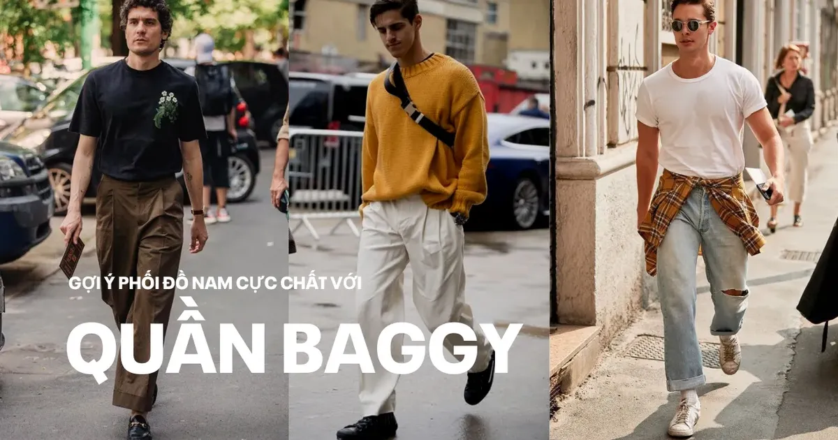 quần baggy nam phối đồ