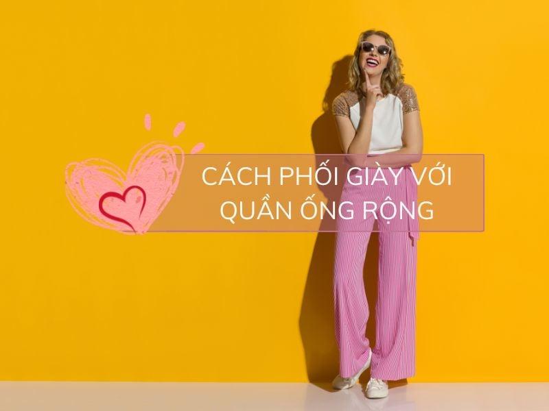 quần ống rộng đi giày gì