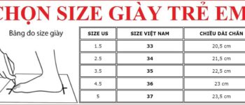 Bảng size giày trẻ em Việt Nam mẹ nào cũng cần