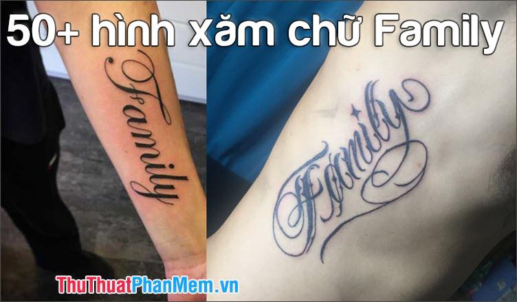 xăm chữ family ở tay