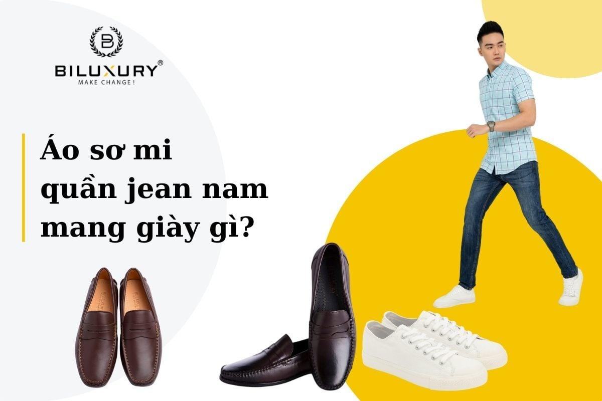 giày mang với quần jean