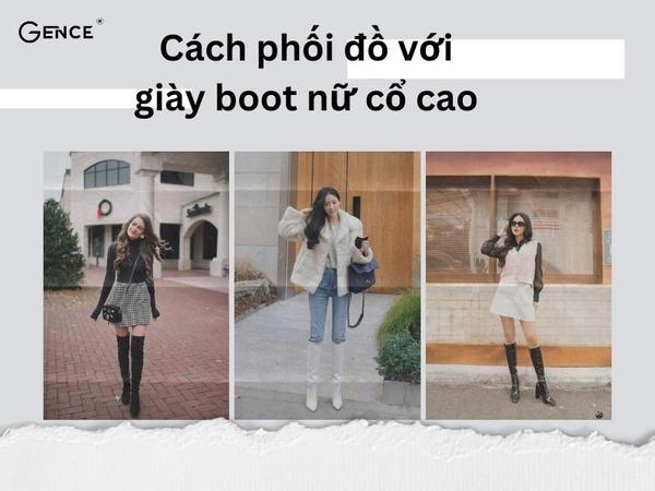 phối đồ với giày boot nữ cổ cao