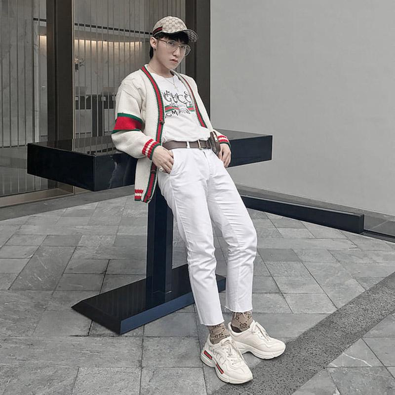 phối đồ với giày gucci