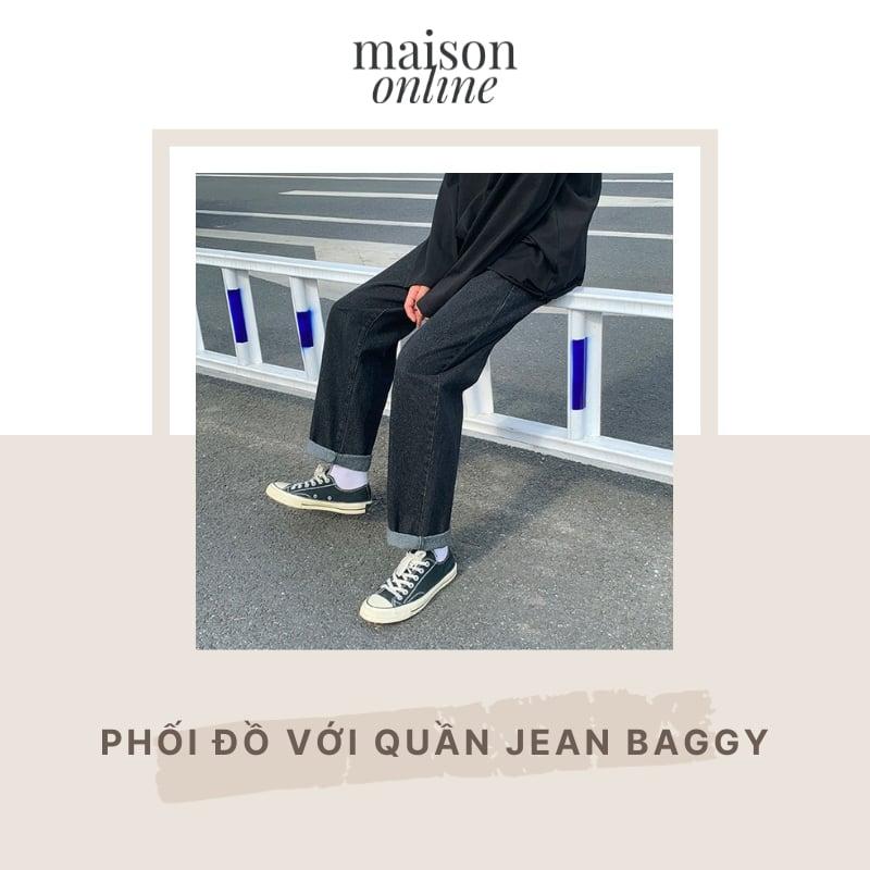 quần jean baggy phối với áo gì nam