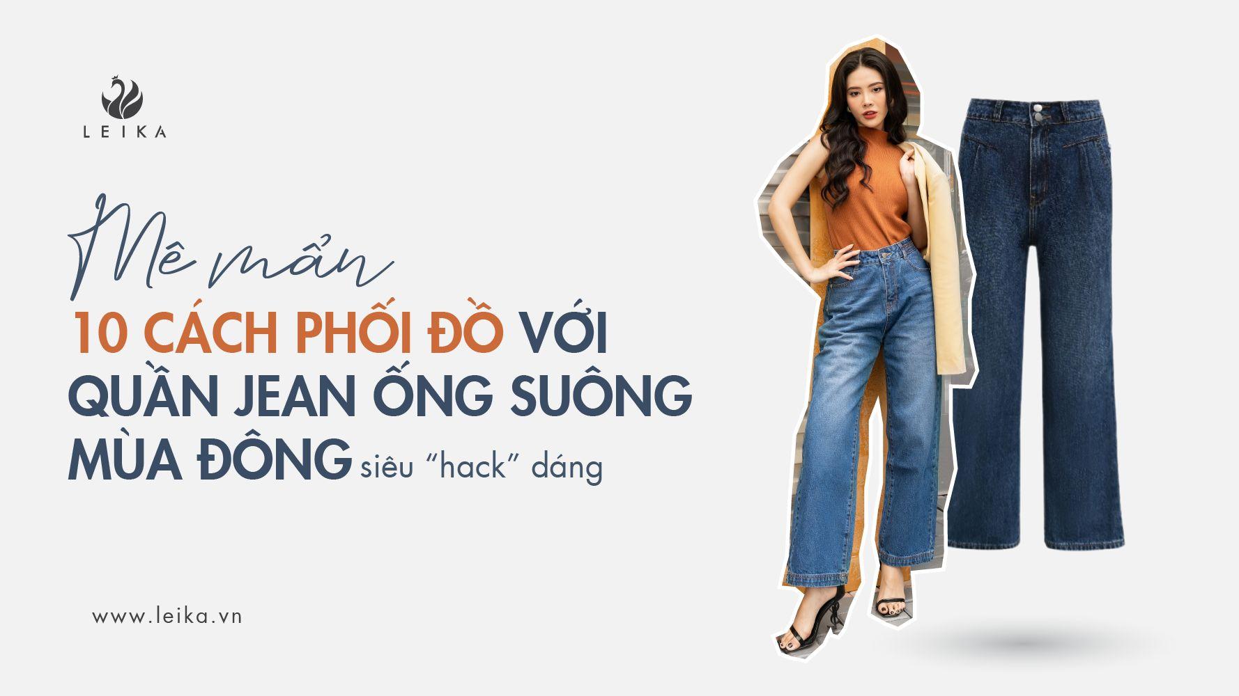 quần jean ống rộng phối với áo gì mùa đông