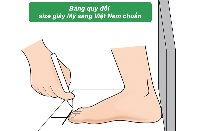 size giày mỹ với việt nam